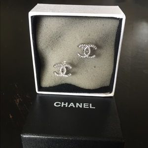 Chanel Crystal Earrings Authentic - Never Worn